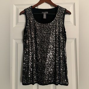 XL Sequined Leopard Print Tank Top SWEATER